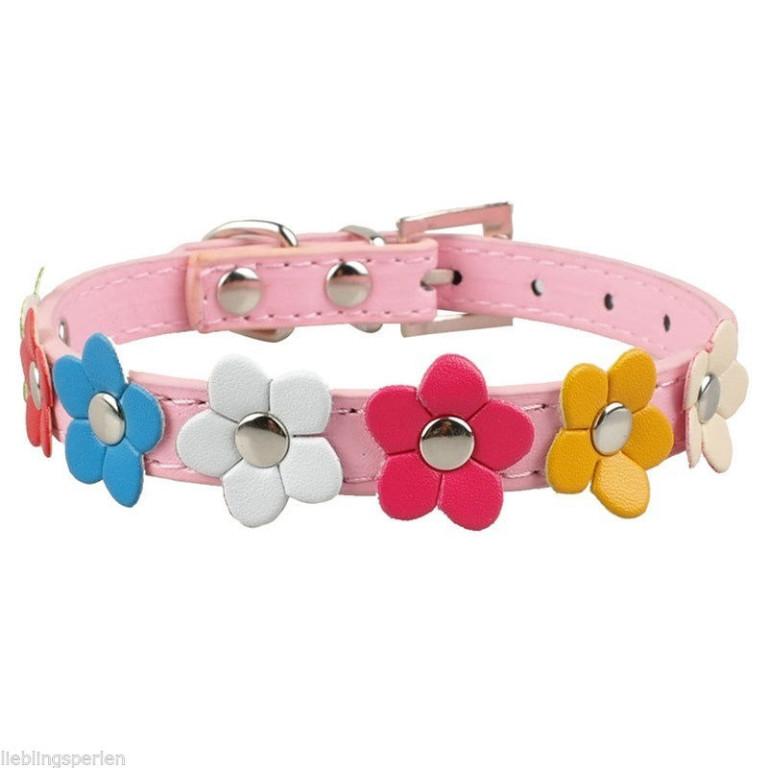 Hundehalsband bunte Blumen Kunstleder Grösse 38,5 x 1,5 cm pass in Appenzell - Bild 1