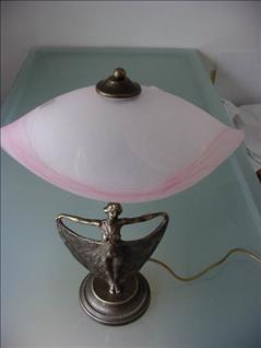 grosse Tischlampe 54 cm Fuss versilbert mit stilisierte Katzen in Appenzell - Bild 3