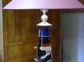 Lampe mit abstrakter Malerei aus Thüringischer Glasbläserei in Appenzell - Bild 1