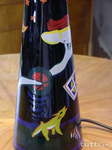 Lampe mit abstrakter Malerei aus Thüringischer Glasbläserei in Appenzell - Bild 2