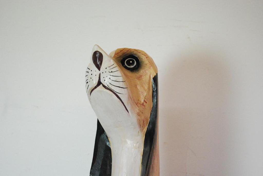 100 cm Skulptur sitzender Hund Holz geschnitzt handbemalt in Rorschach - Bild 2