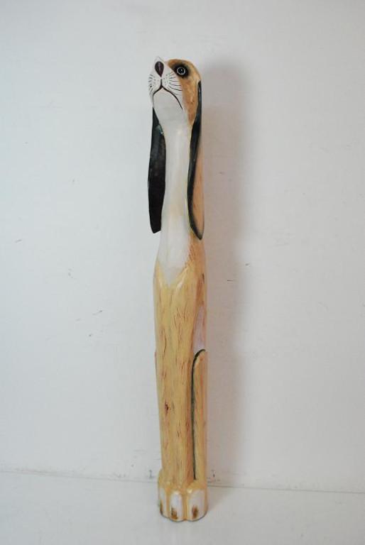 100 cm Skulptur sitzender Hund Holz geschnitzt handbemalt in Rorschach - Bild 3