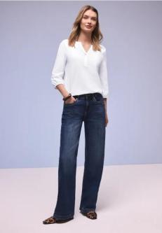 3/4-Arm Shirt mit Split Neck und Knöpfen in Chur - Bild 1