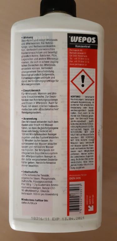 Whirlpoolsystem Reiniger Wepos 3x1 Liter in Reinach - Bild 2