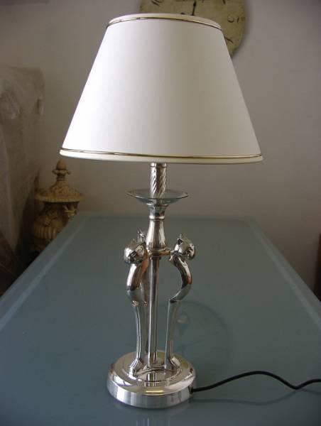 Tischlampe Messing Fuss 3 Katzen mit Tiffany Lampenglas in Appenzell - Bild 6