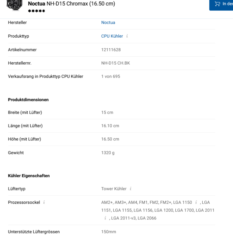 CPU-Kühler Noctua NH-D15 Chromax neu/OVP in Basel - Bild 2