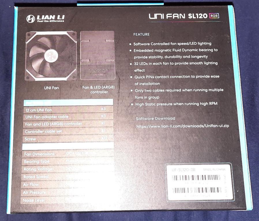 Lian-Li UNI FAN SL120 RGB PWM 3er Pack 120 mm, neu/ovp in Basel - Bild 4