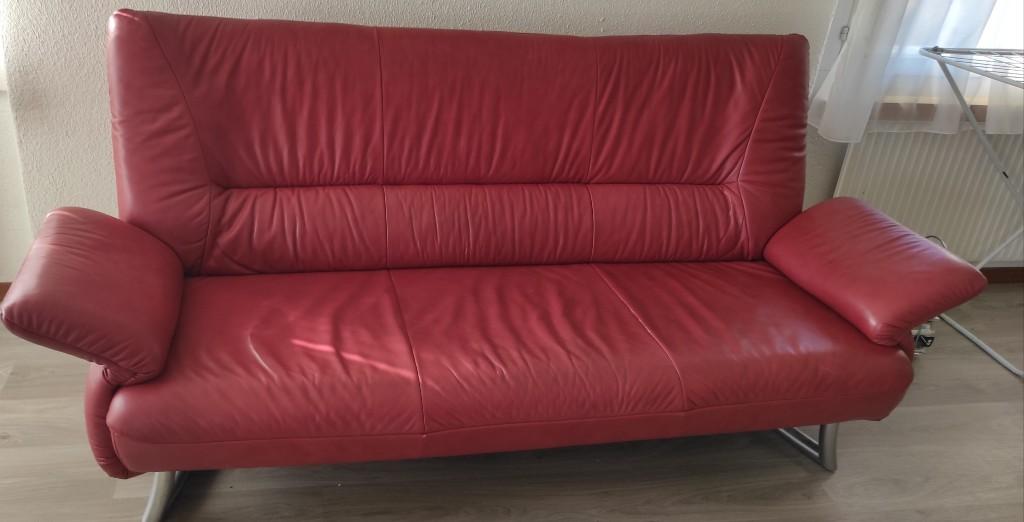 Designer Ledersofa 2 er und 3 er Rot in Willisau - Bild 1