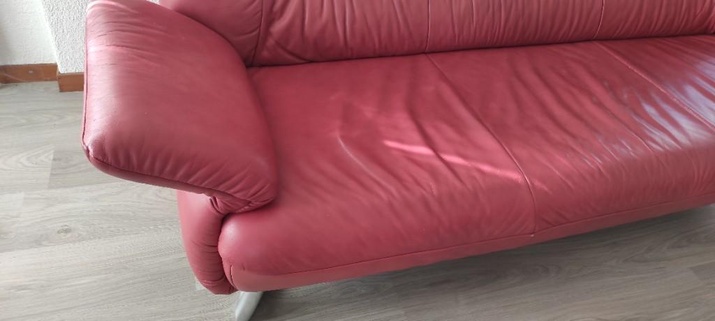 Designer Ledersofa 2 er und 3 er Rot in Willisau - Bild 3