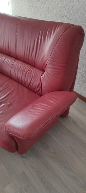 Designer Ledersofa 2 er und 3 er Rot in Willisau - Bild 5