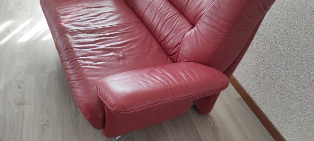 Designer Ledersofa 2 er und 3 er Rot in Willisau - Bild 6