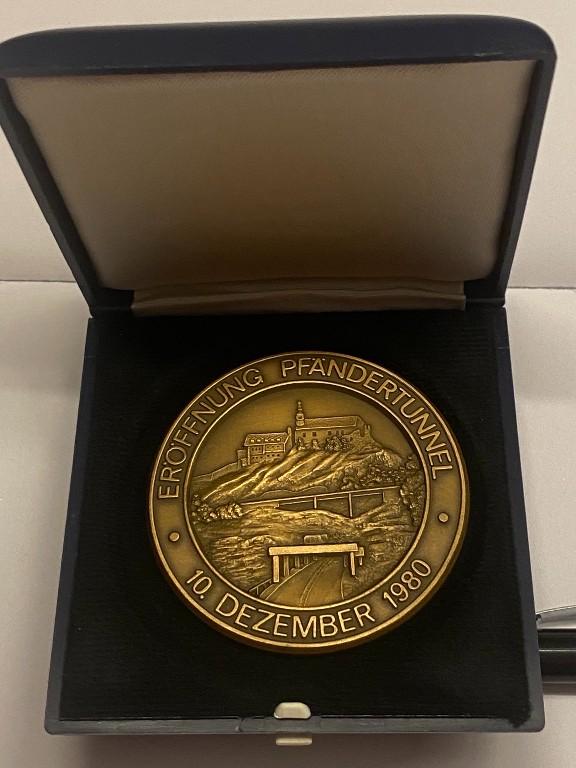 Medaille Eröffnung Pfändertunnel 1980, Vorarlberg in Willisau - Bild 3