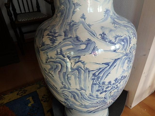 China grosse Bodenvase Landschaftsmalerei 108cm Blaumalerei in Appenzell - Bild 5