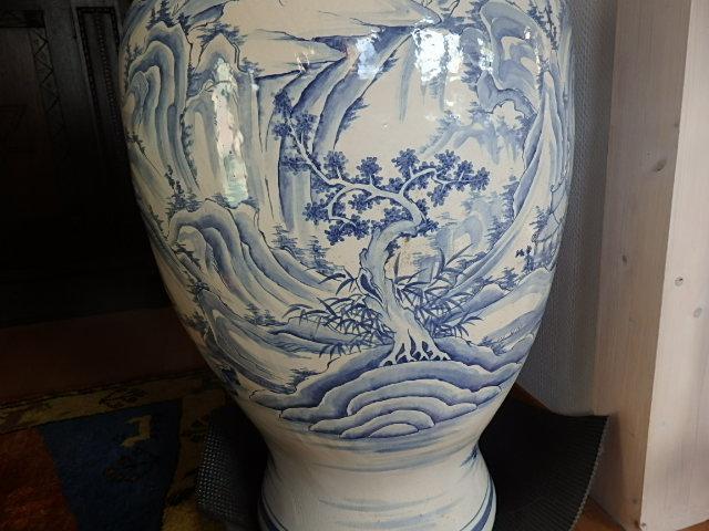China grosse Bodenvase Landschaftsmalerei 108cm Blaumalerei in Appenzell - Bild 6
