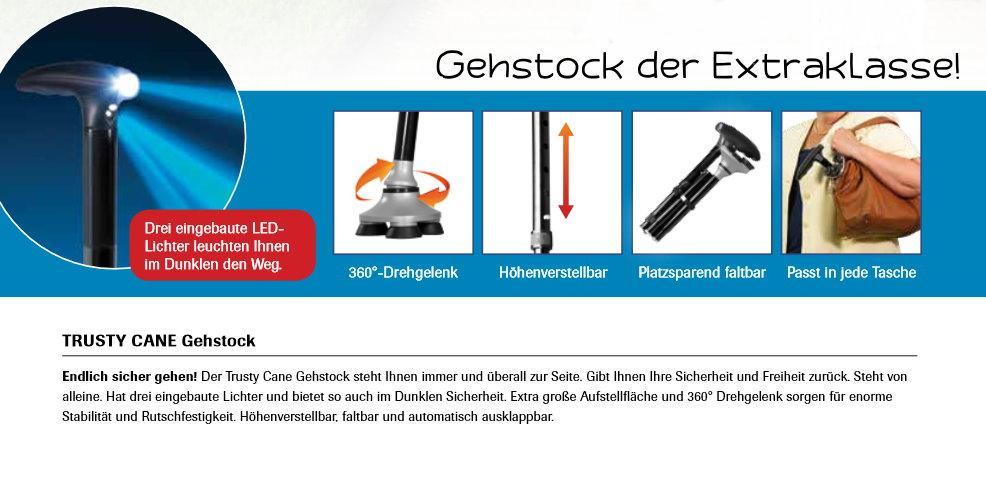 Trusty Cane Gehstock mit Licht Sicher verlässlich Senioren Hilfe in Brig - Bild 2