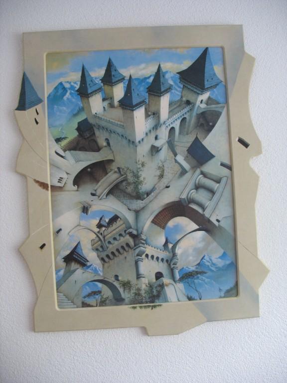 Bild Deko Schloss Fantasie optische Täuschung blau Berge in Basel - Bild 1