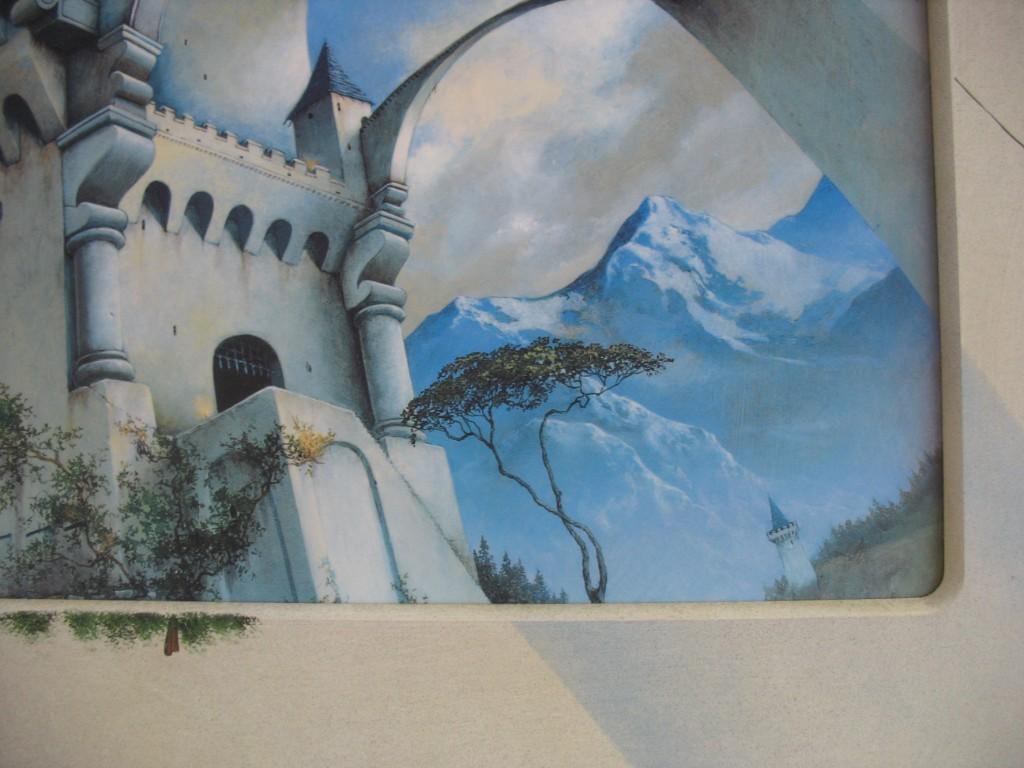 Bild Deko Schloss Fantasie optische Täuschung blau Berge in Basel - Bild 3