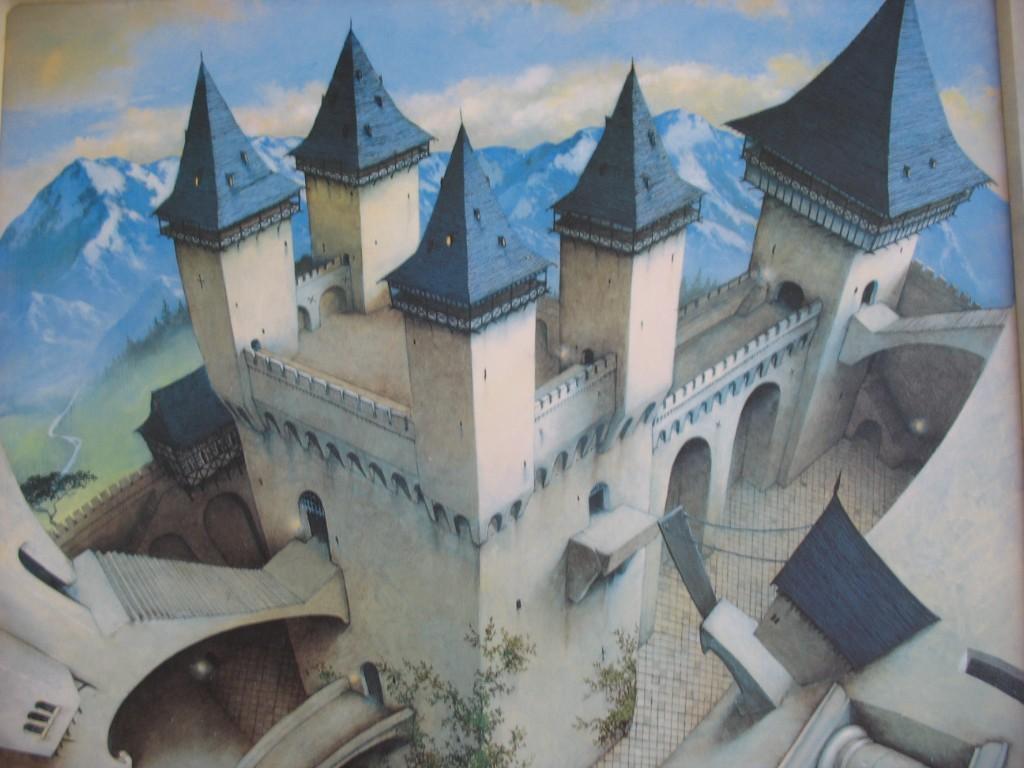 Bild Deko Schloss Fantasie optische Täuschung blau Berge in Basel - Bild 4
