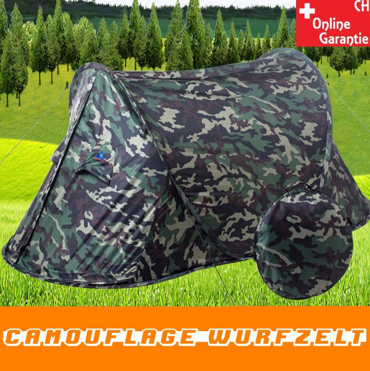 Camouflage Zelt Wurfzelt Sekundenzelt 2-3 Person Outdoor Camping in Brig - Bild 1