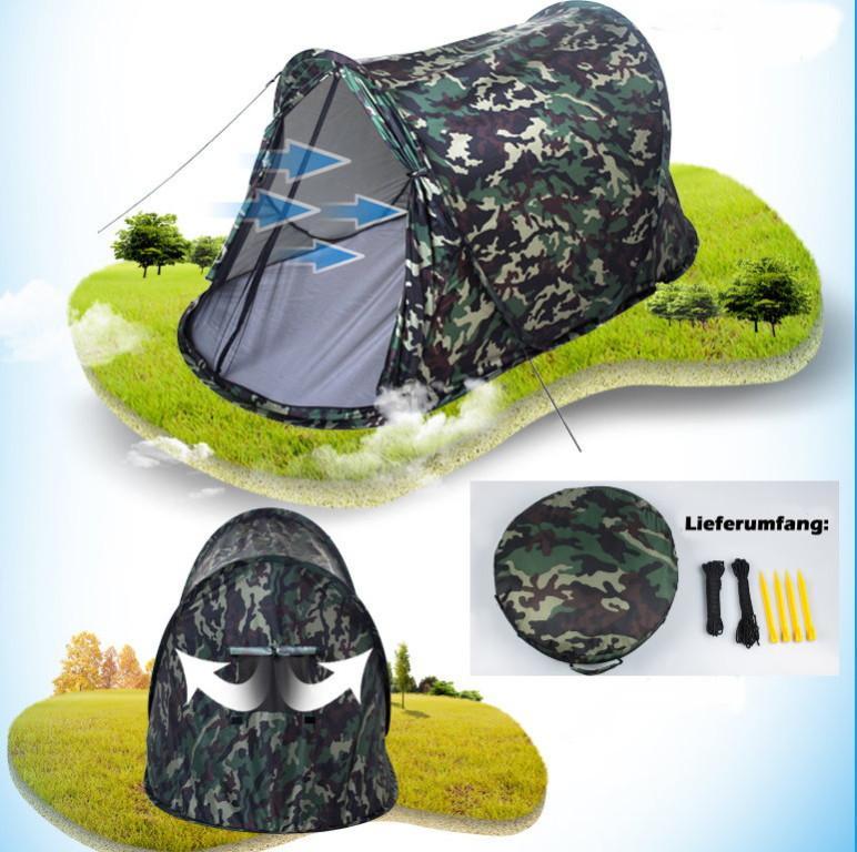 Camouflage Zelt Wurfzelt Sekundenzelt 2-3 Person Outdoor Camping in Brig - Bild 3