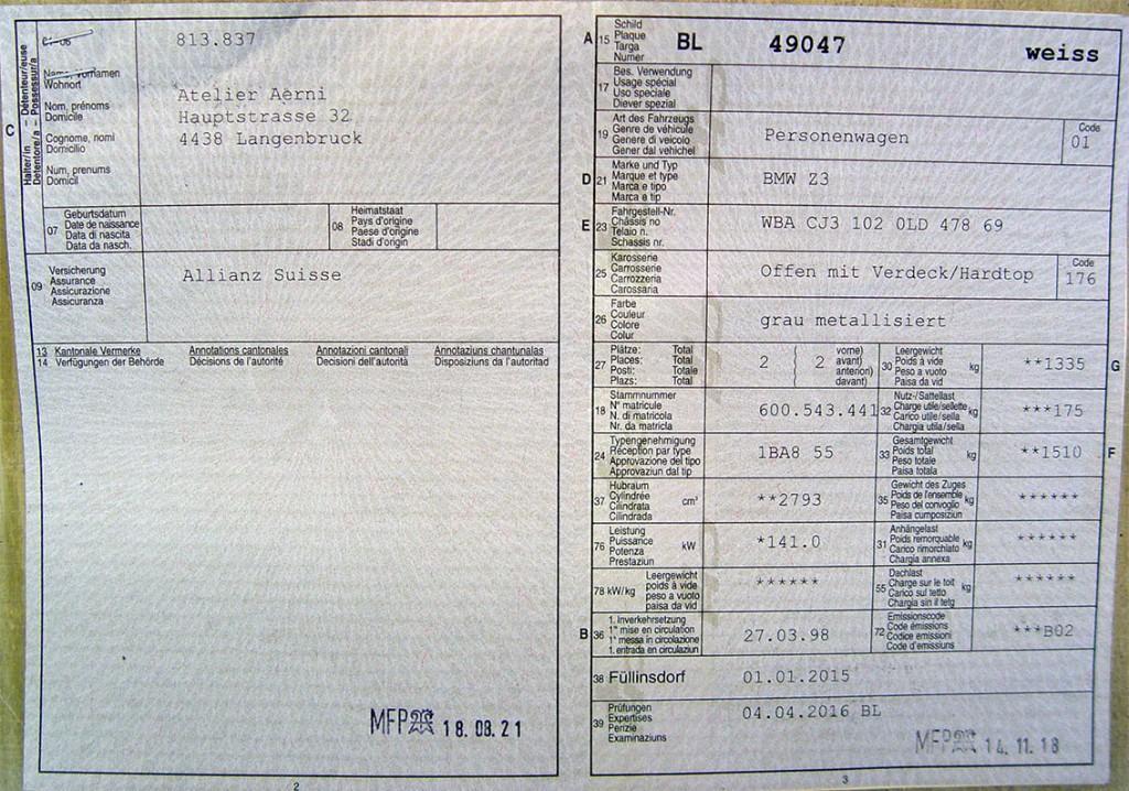 perfekter Z3 BMW, 2,8 Lt. 6-Zylinder, Jg 1998, ab MFK zu verkauf in Olten - Bild 4