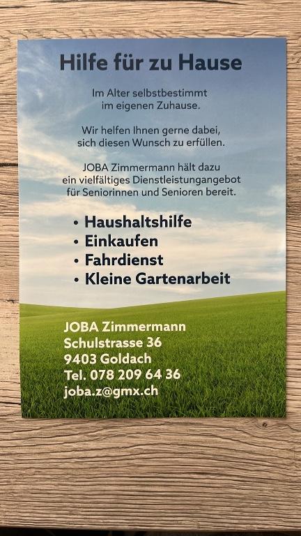 Haushaltshilfe JOBA Zimmermann in Altstätten - Bild 1
