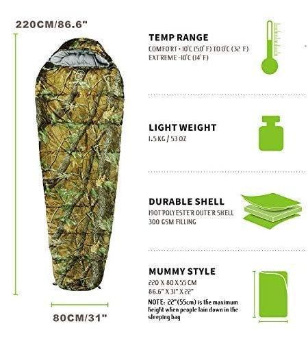 Schlafsack Mumienschlafsack Flecktarn Camping Festival Jagd in Brig - Bild 3