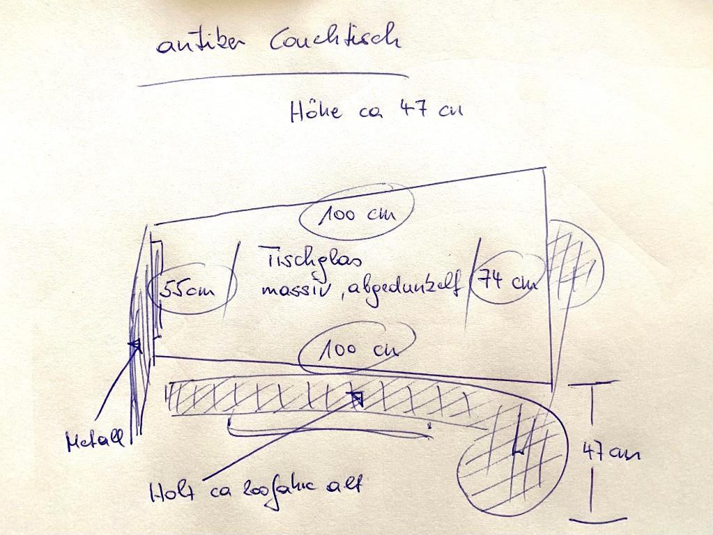 antiker Couchtisch, designer Tisch in Willisau - Bild 2