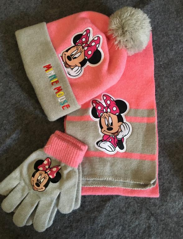 Disney Minnie Mouse Minnie Maus Bommel Mütze Schal Handschuhe in Brig - Bild 1