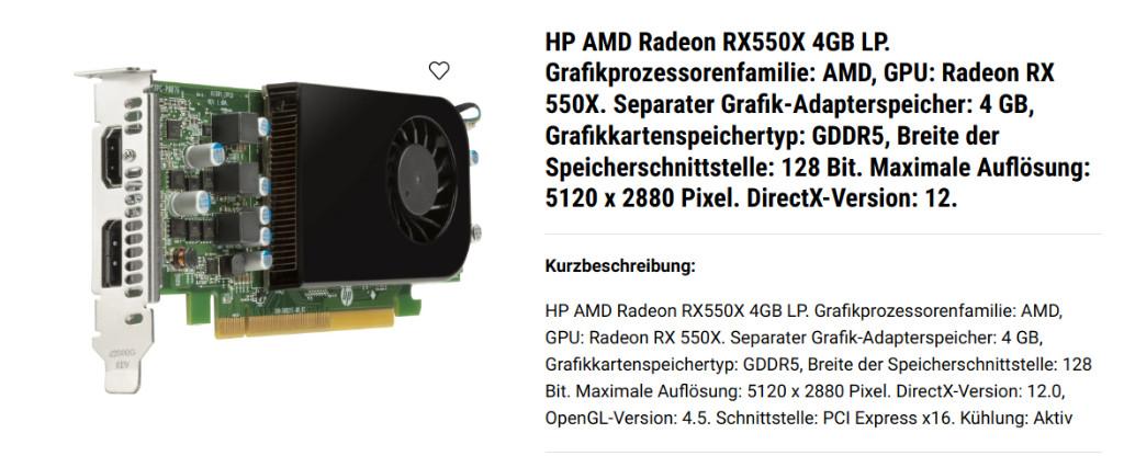 Gaming HP AMD Radeon RX550X 4GB LP in Basel - Bild 2