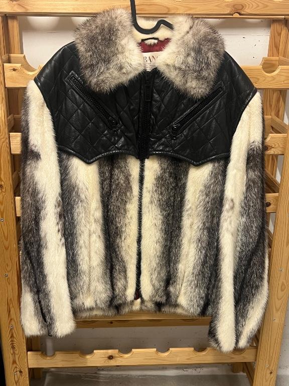 Herren Pelzjacke mit Ledereinsatz in Bülach - Bild 2