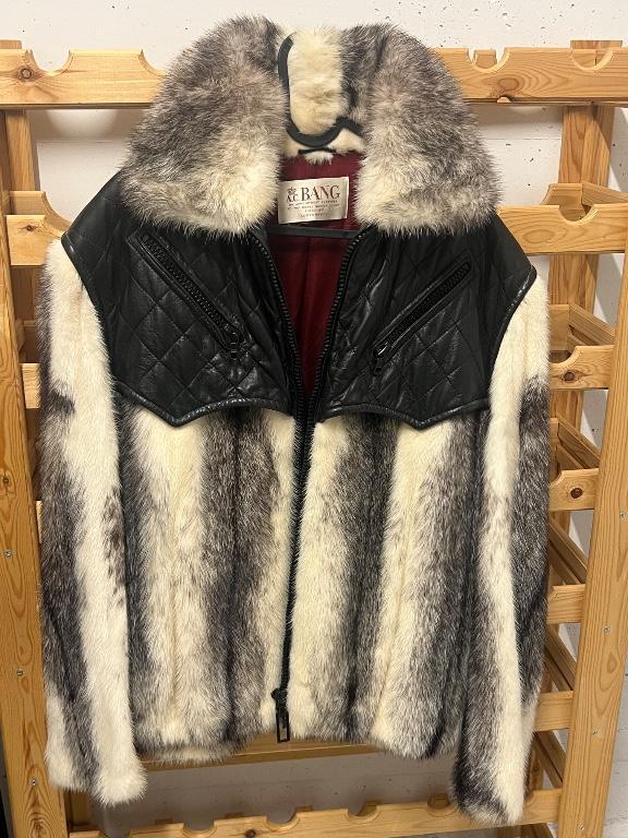 Herren Pelzjacke mit Ledereinsatz in Bülach - Bild 1