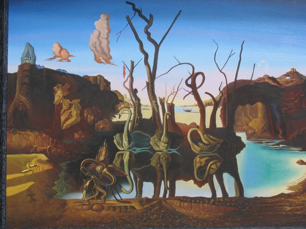 Bild Dekoration Salvador Dali Schwäne spiegeln Elefanten wieder in Basel - Bild 3