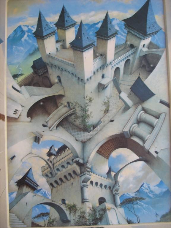 Bild Schloss Blaue Berge Optische Täuschung Fantasie in Basel - Bild 1