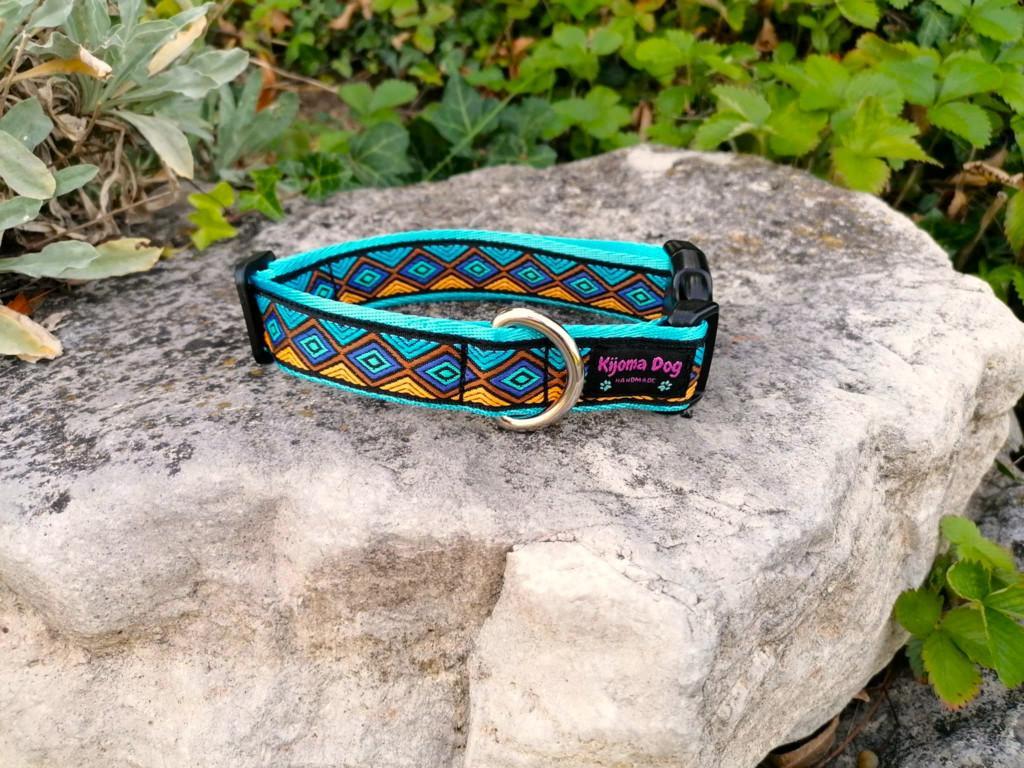 Schönes Hundehalsband 2.5cm Medow blue handgemacht in Biberist - Bild 2