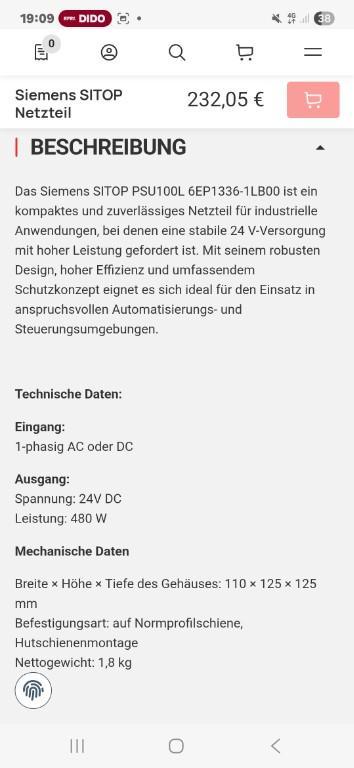Siemens Hutschienen Netzteil in Thun - Bild 2