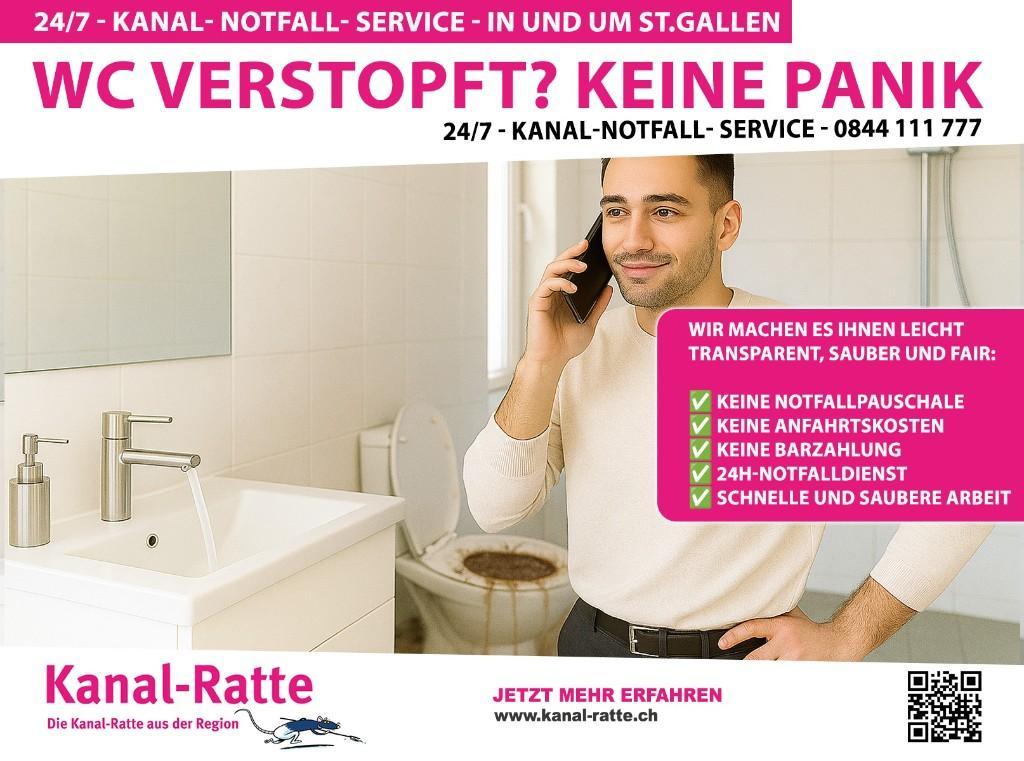 WC verstopft in St. Gallen Wir kommen sofort! in Stäfa - Bild 1