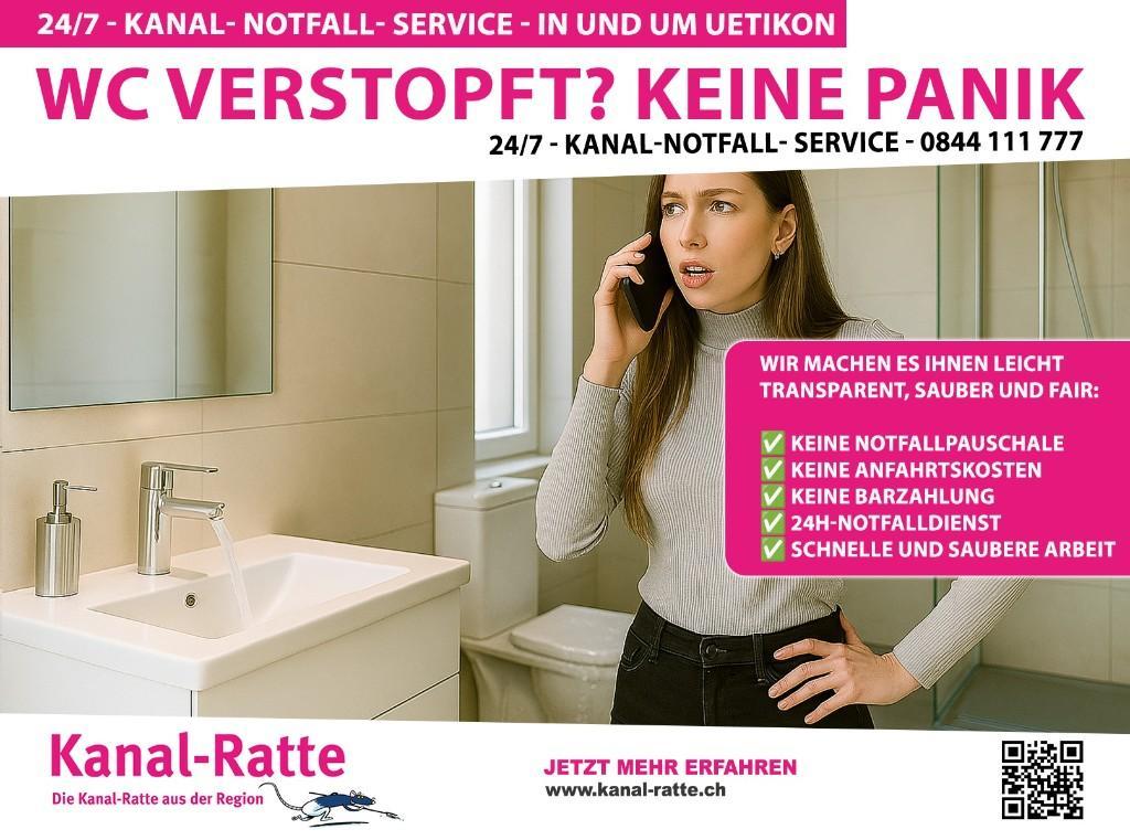 WC verstopft in Uetikon am See Wir kommen SOFORT! in Lachen - Bild 1