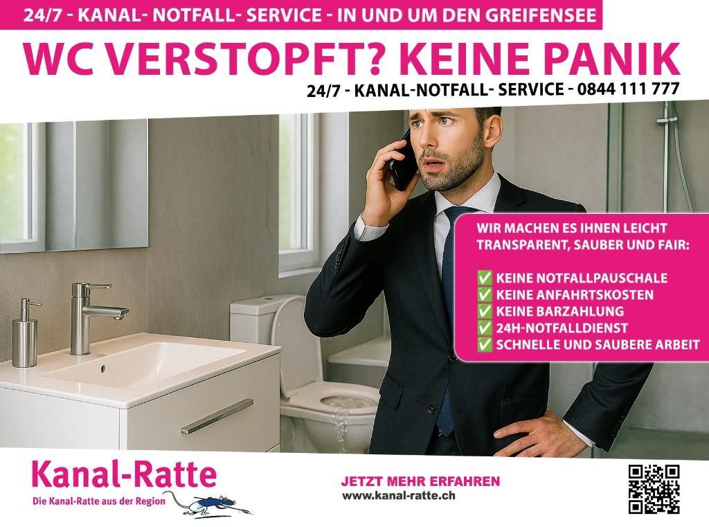 WC verstopft in Greifensee Wir kommen sofort! in Stäfa - Bild 1