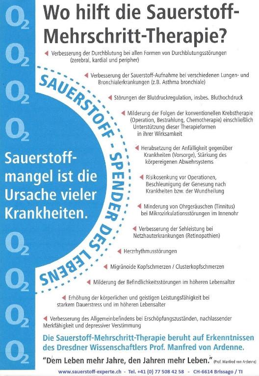 Sauerstofftherapie nach Prof. Manfred von Ardenne / SMT in der Schweiz - Bild 2