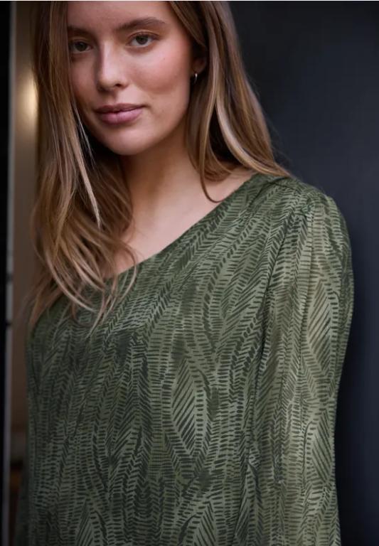 Langarm Bluse mit V-Neck aus Chiffon in Solothurn - Bild 1