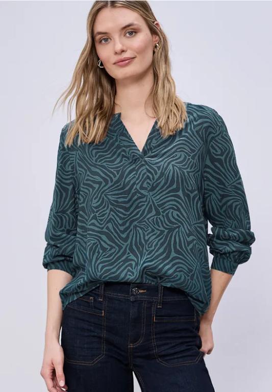 Bluse mit Split Neck und Grafikprint in der Schweiz - Bild 1