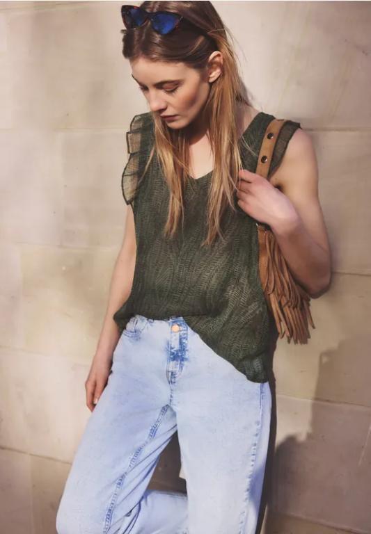V-Neck Top aus Chiffon mit Volants in Thun - Bild 1