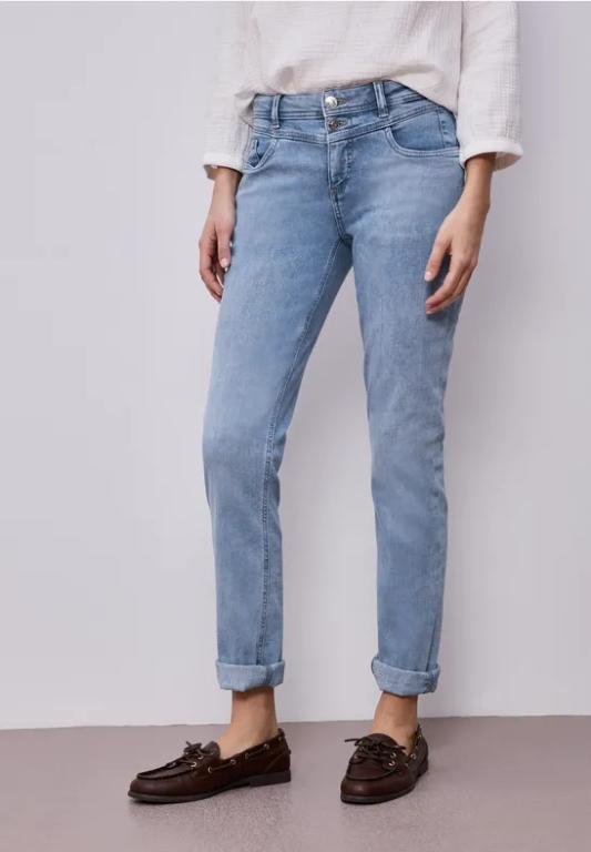 Mid Waist Slim Leg Jeans mit Turn-Up in Aesch - Bild 1