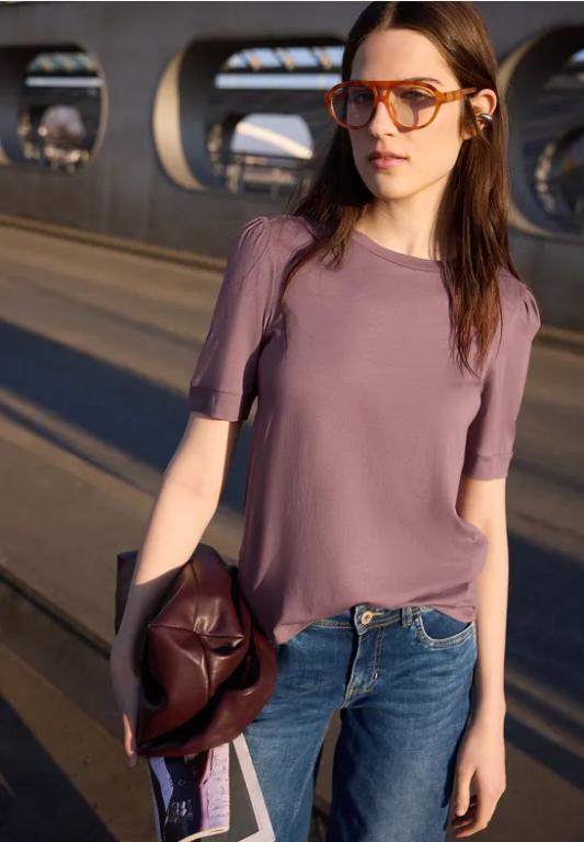 T-Shirt mit Rundhals und Puffärmeln in Chur - Bild 1