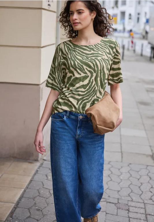 Kurzarm Bluse mit Rundhals und Print in Urdorf - Bild 1