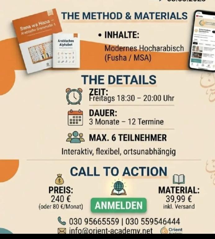 Arabisch A1.1 MSA/Fusha Kurs ab 8.5. mit Orient-Academy.net in Regensdorf - Bild 2