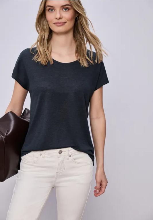 Dropped Shoulder Shirt im Leinen-Look in Aesch - Bild 1