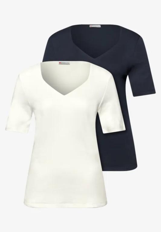 T-Shirts mit Herzausschnitt im 2er-Pack in Urdorf - Bild 1