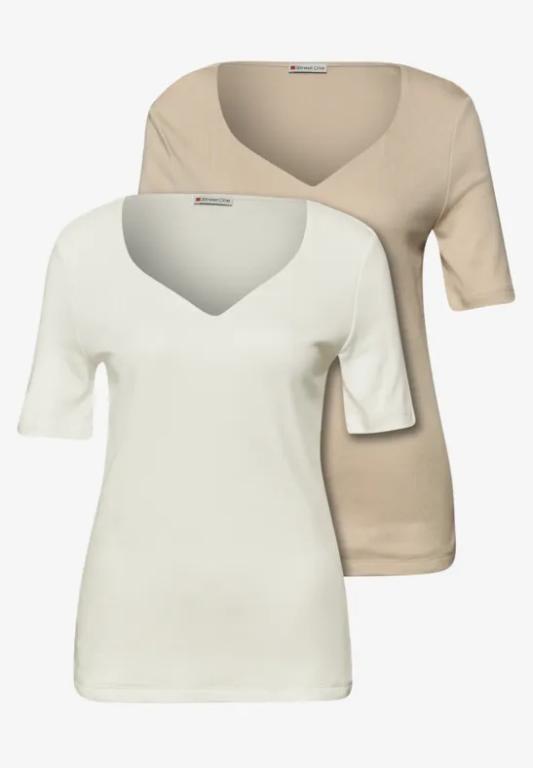 T-Shirts mit Herzausschnitt im 2er-Pack in Chur - Bild 1